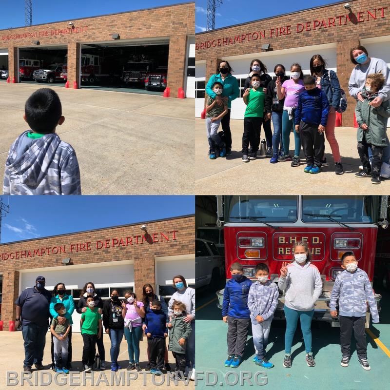 Students from the Bridgehampton School in Mrs. Waller’s special education class visited the fire house.