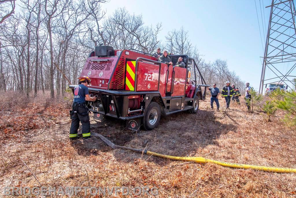 April 10, 2021: The Bridgehampton Fire Department used its new brush truck during a brush fire in East Hampton on Saturday, April 10. 