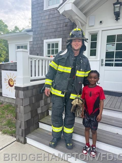 The Bridgehampton Fire Department dropped by The Center to give the kids a lesson on what it takes to become a firefighter and the different equipment a firetruck carries. 