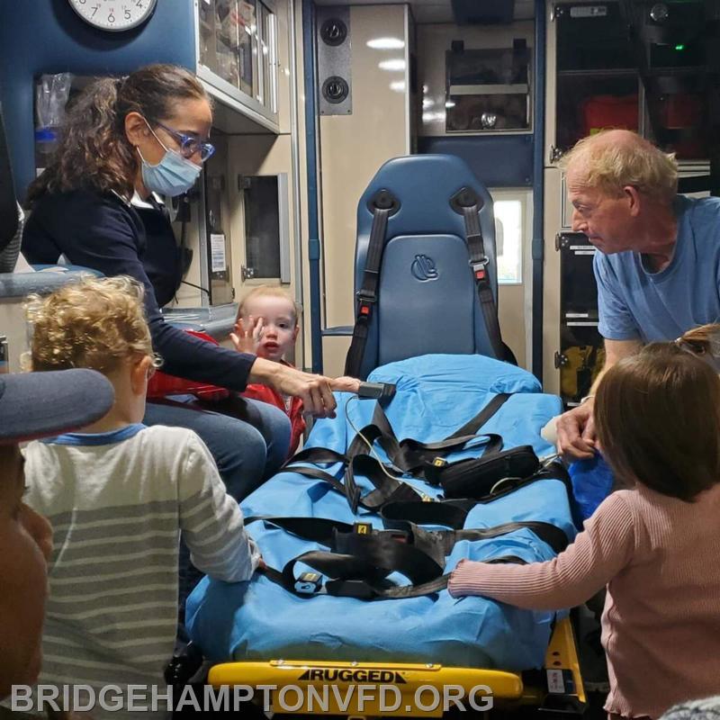 Fun was had learning about the Ambulance and the pulse oximeter.  Thank you Hampton Library for visiting the Bridgehampton Fire Department!