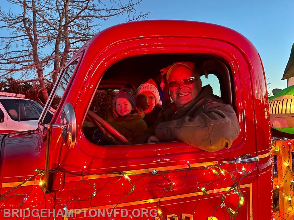 11/25/23. Parade of Lights! It was “Christmas Vacation” for the Bridgehampton Fire Department at Southampton‘s annual Parade of Lights on Saturday. Big thanks to the Domkowskis for our float and to the members who turned out to march and support from the sidelines.