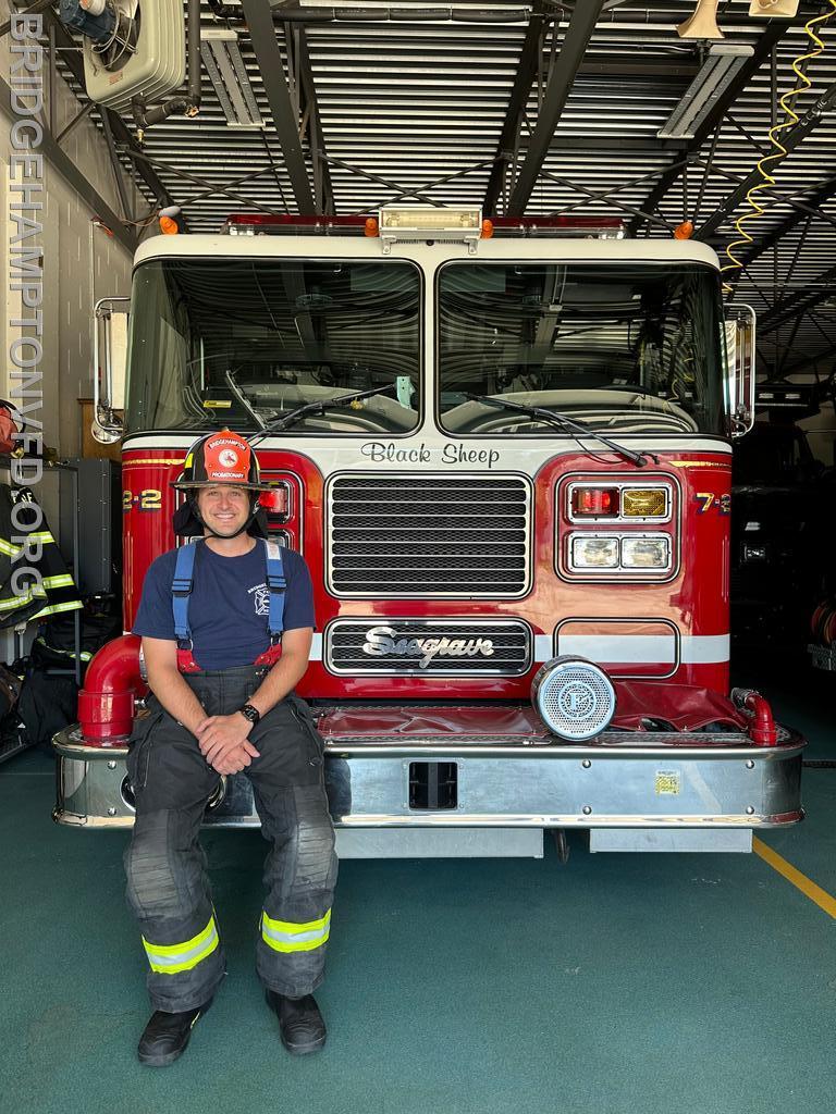 Congratulations are in order for Bryan Lapidus, who just successfully completed Firefighter I at the Suffolk County Fire Academy. Bryan has been an EMT for 14 years, first as a volunteer in Tenafly, New Jersey. He first joined BHFD as an associate member of the EMS Company. He also serves the Central Park Medical Unit. Bryan fulfilled a lifelong dream to become a firefighter this year thanks to a class the Academy offered that fit well with his work schedule in construction project management and he spent the month of June completing the Academy’s hands-on training. Way to go, Bryan!