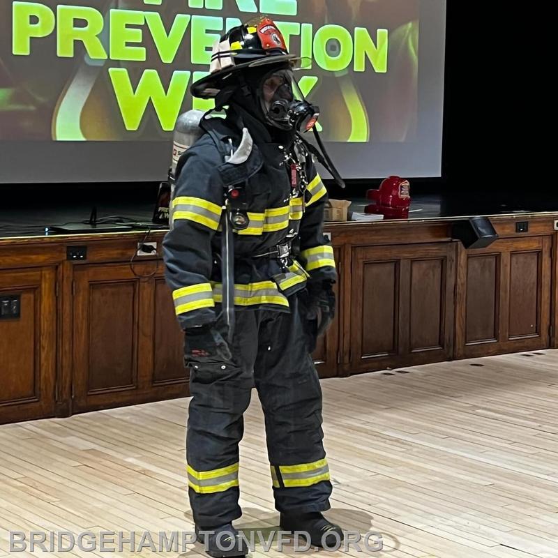 Firefighter Christian Sanchez in his ‘turnout gear’. 