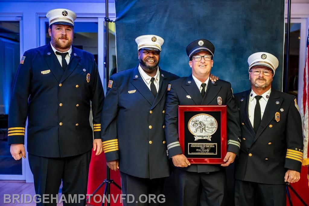 Brian Murphy was named Firefighter of the Year at our annual Department Inspection dinner on Sept. 29. Over the course of the past year he showed his dedication, turning up at nearly every fire, including one this spring where his quick actions were credited with saving the home. An ex-Captain of Light & Hose Co. and current assistant captain in the Heavy Rescue squad, he was also honored at the dinner for reaching 15 years of service. Thank you for your service and congratulations! 