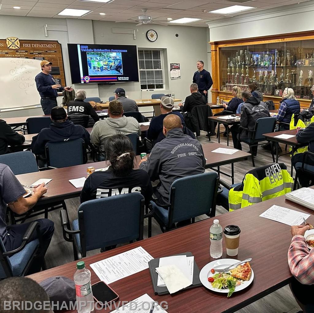  The Suffolk County Fire Academy EMS Vehicle Extrication Awareness class at BHFD. 