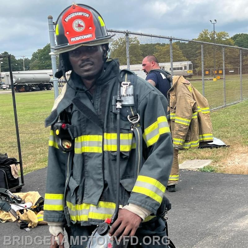 11/28/23. Congratulations to Thierry Balihuta, a member of Packard Company, on passing Firefighter 1 Interior at the Suffolk Fire Academy! He jumped right into class after joining our department earlier this year, shortly after he and his family sadly lost their home to a fire. Thierry was already in the process to join the department at the time of the fire and was even more resolved to volunteer afterwards. We are proud to have him among our ranks. Please join us in congratulating Firefighter Balihuta and the SCFA FF1-8 class!