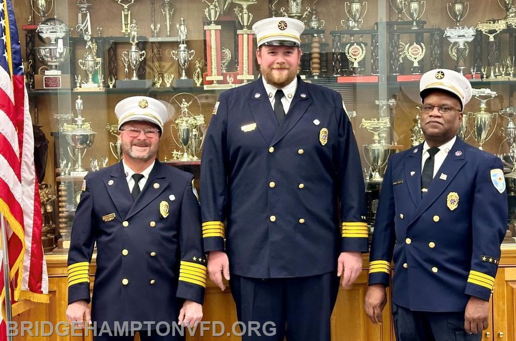 1/10/24 Please join us in congratulating our 2024 Department chiefs and officers! Chief Tom Federico, First Assistant Chief Dillon Berkoski and Second Assistant Chief Thomas Jenkins were sworn into their new roles at the Bridgehampton Board of Fire Commissioners meeting Wednesday night. Department Treasurer Jack Zito, Deputy Treasurer Harry Halsey and Secretary Carol Kalish were also sworn in for another term. Here’s to a safe 2024!