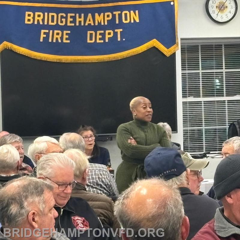 Live On New York representative speaks at South Fork Fire Police meeting at BHFD 1/16/24