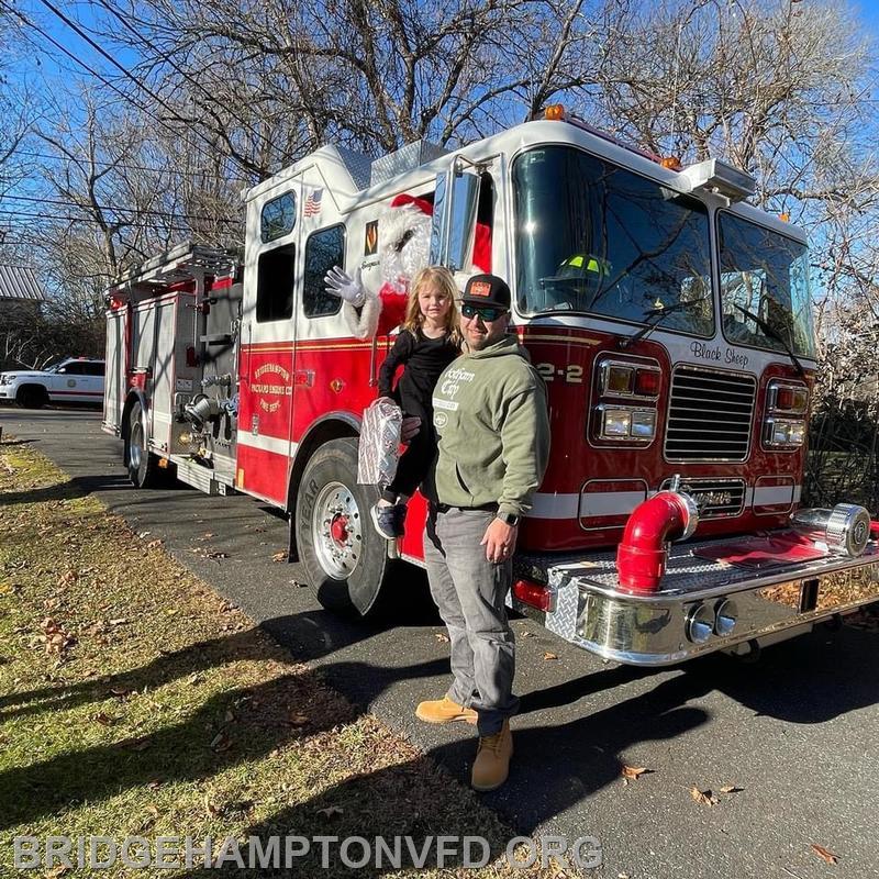 It was exciting to meet Santa and see the big truck that daddy drove him in! 