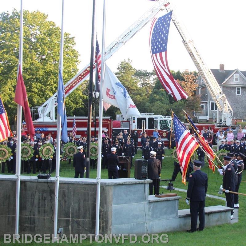 The East Hampton Town Fire Chiefs Association held a memorial service on Saturday at 6 p.m. at the Hook Mill Green in East Hampton Village. 